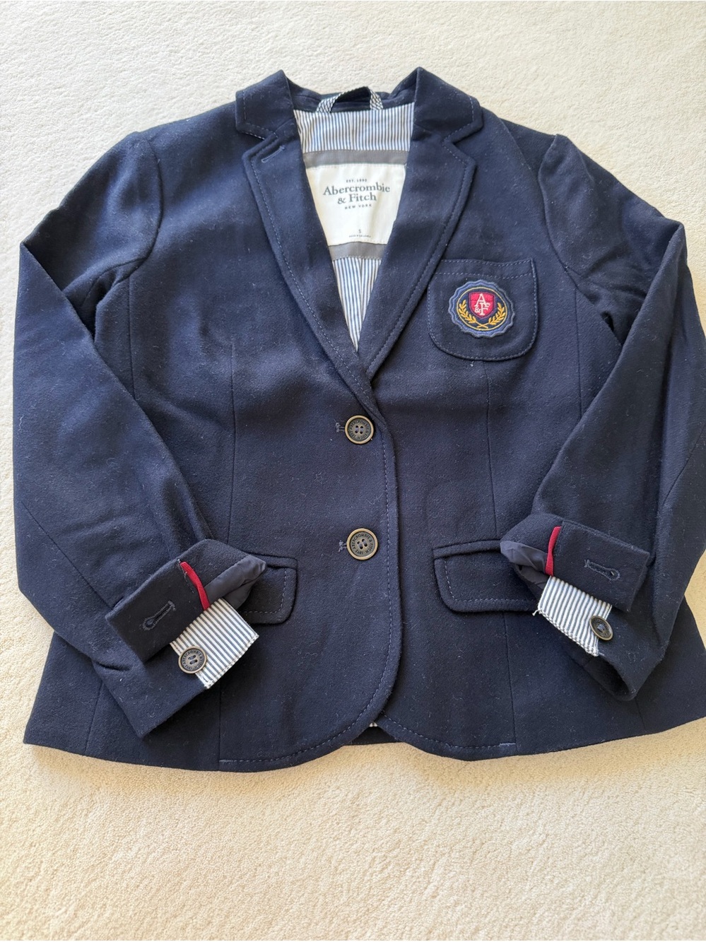 Vintage Abercrombie & Fitch Navy Blazer with Crest